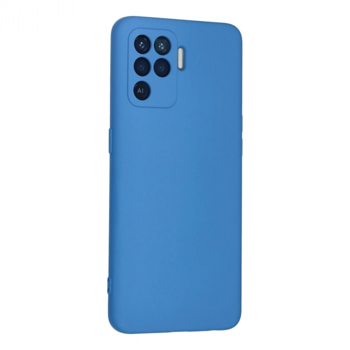 Oppo Reno 5 Lite Kılıf Nano İçi Kadife Silikon - Mavi