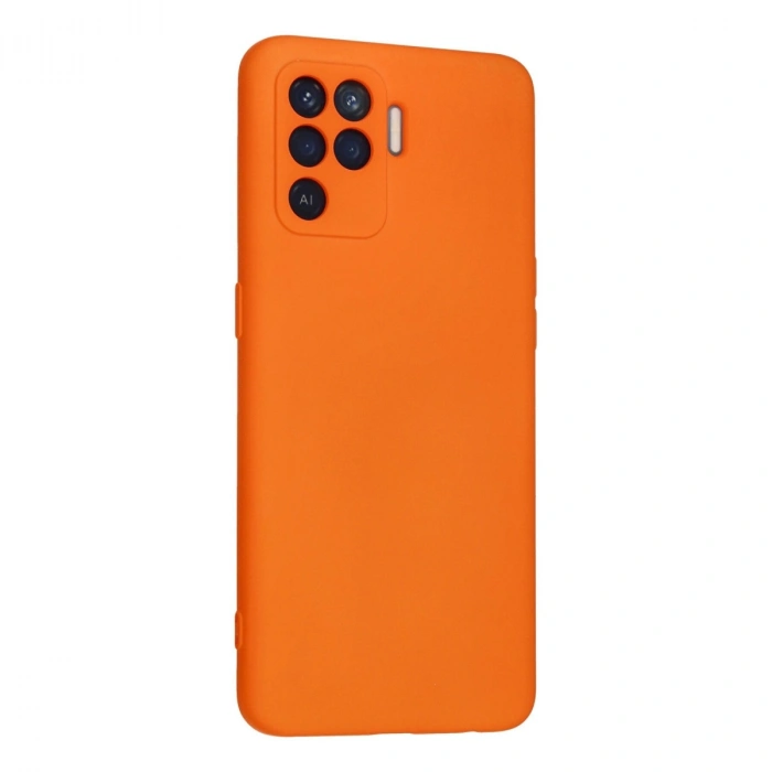 Oppo Reno 5 Lite Kılıf Nano İçi Kadife Silikon - Turuncu