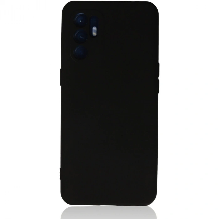 Oppo Reno 6 Kılıf Nano İçi Kadife Silikon - Siyah