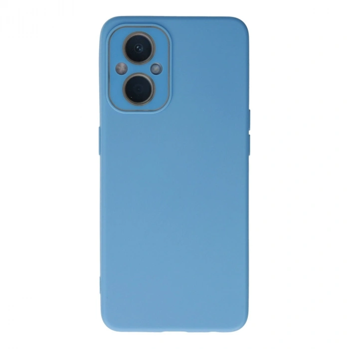 Oppo Reno 7 Lite Kılıf Lansman Glass Kapak - Mavi
