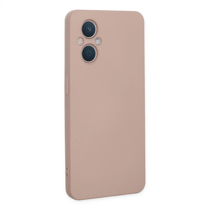 Oppo Reno 7 Lite Kılıf Nano İçi Kadife Silikon - Pudra