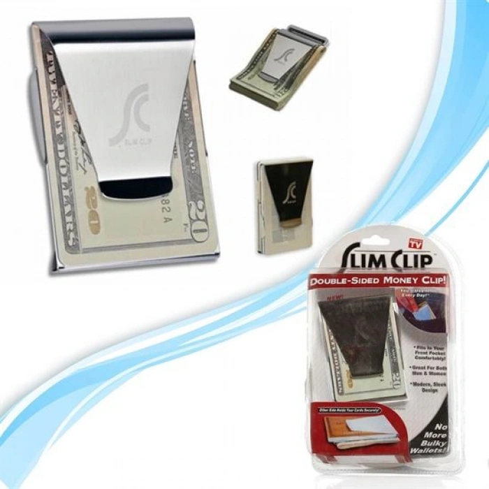 Paslanmaz Çelik Cüzdan Slim Clip (5324)