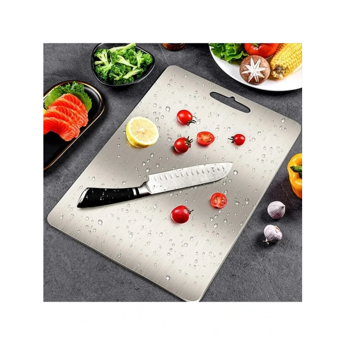 Paslanmaz Çelik Kesme Tahtası  20X30 cm Mutfak Sebze Et Kesme Tahtası Doğrama Tahtası Mutfak Aksesuarları (5324)