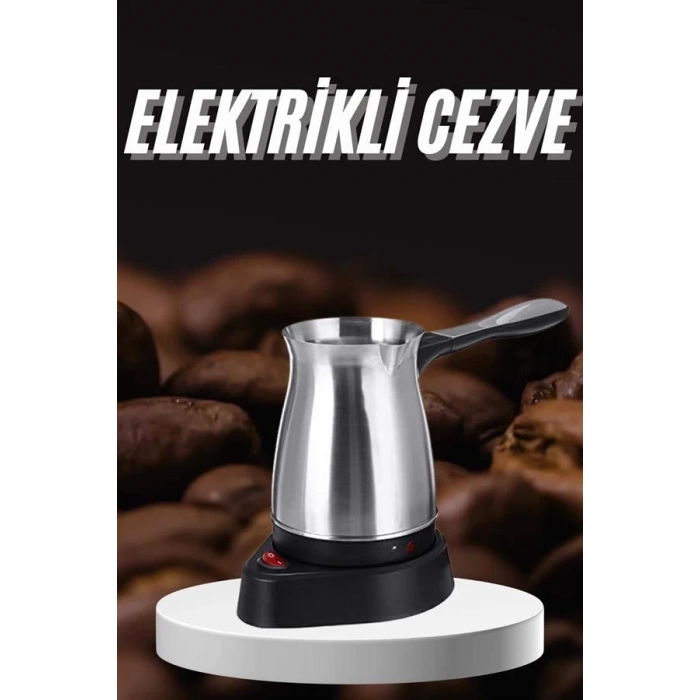 Paslanmaz Çelik Türk Kahvesi Makinesi 6 Fincan Kpasiteli Elektrikli Cezve