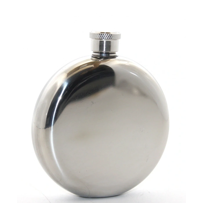 Paslanmaz Çelik Yuvarlak 5 Oz Tekli Matara Çelik Mevcut