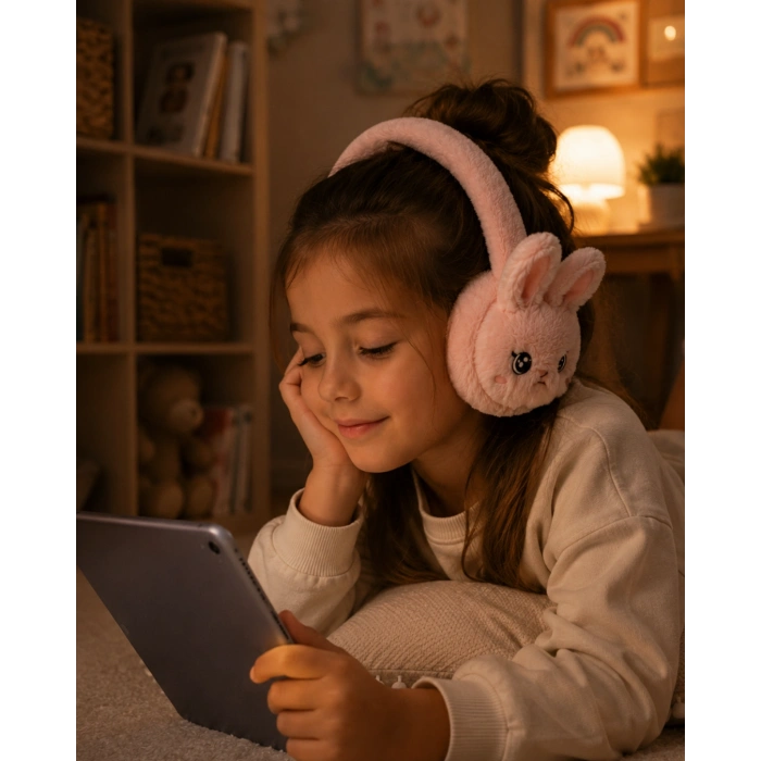 Peluş Bluetooth Kulaküstü Kulaklık Şarjlı Mikrofonlu TF Kart Destekli