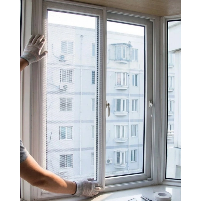 Pencere İçin Sineklik Tülü 100x150 CM Çift Taraflı Bant Hediyeli