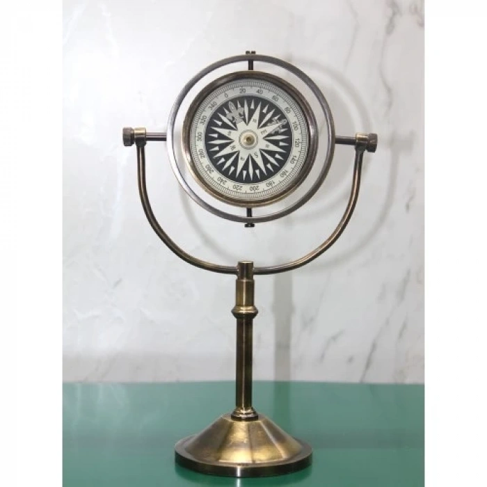 Pirinç Masa Üstü Pusula Model 4