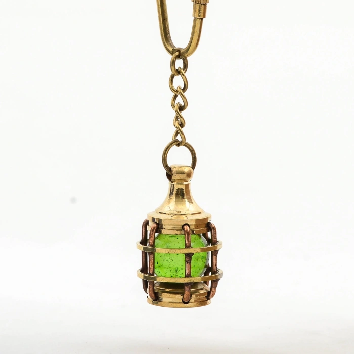Pirinç Yeşil Gaz Lambası Tasarımı Anahtarlık