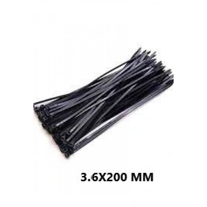 PLASTİK ÇIRT KELEPÇE 100 PARÇA SİYAH 3.6X200MM. (5324)