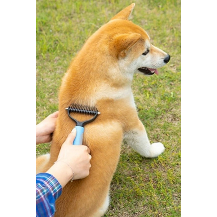 Plastik Saplı Metal Kedi Köpek Bakım Kıtık Tüy Topak Açıcı Tarak 1Adet