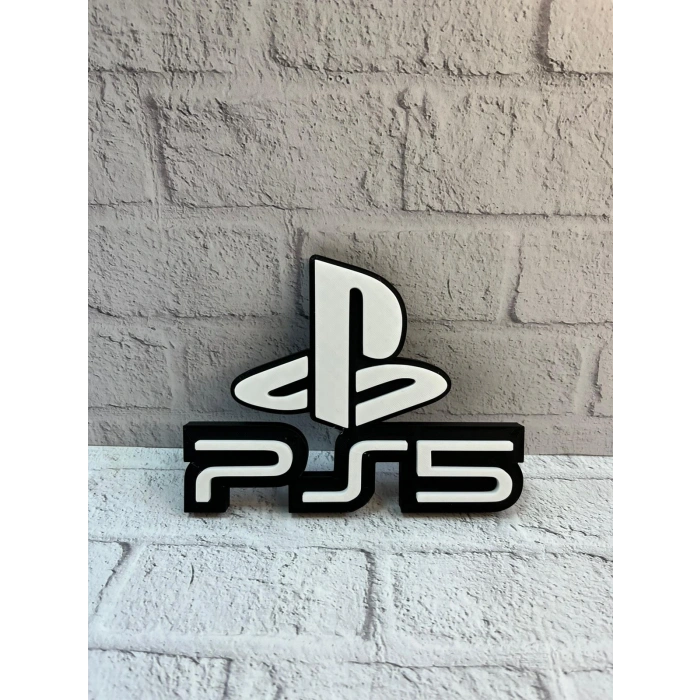 Playstation 5 Logo Duvar Dekoru Minimal Tasarım 16×12 Cm