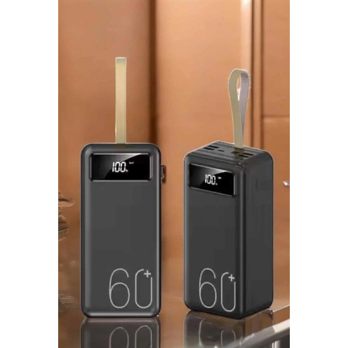 Powerbank 60.000 Mah Hızlı Şarj 4 Çıkışlı Uzun Şarj Süreli Dijital Göstergeli