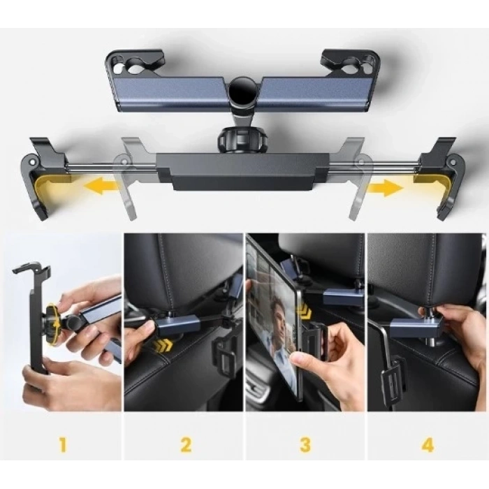 Pratik Koltuk Arkası Ayarlanabilir Tablet Telefon Tutucu