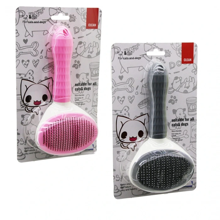 PRATİK PET TÜY FIRÇASI KEDİ - KÖPEK TARAK - TEMİZLİK FIRÇASI BAS=TARAK TEMİZLE TUŞLU PET SHOP (5324)