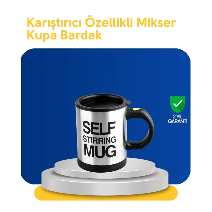 Pratik ve Dayanıklı Termos Kupa | Tek Tuşla Otomatik Karıştırma