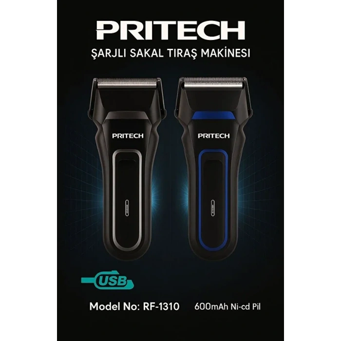 Pritech Şarjlı Sakal Tıraş Makinesi Seyahat RF-1310 (5324)