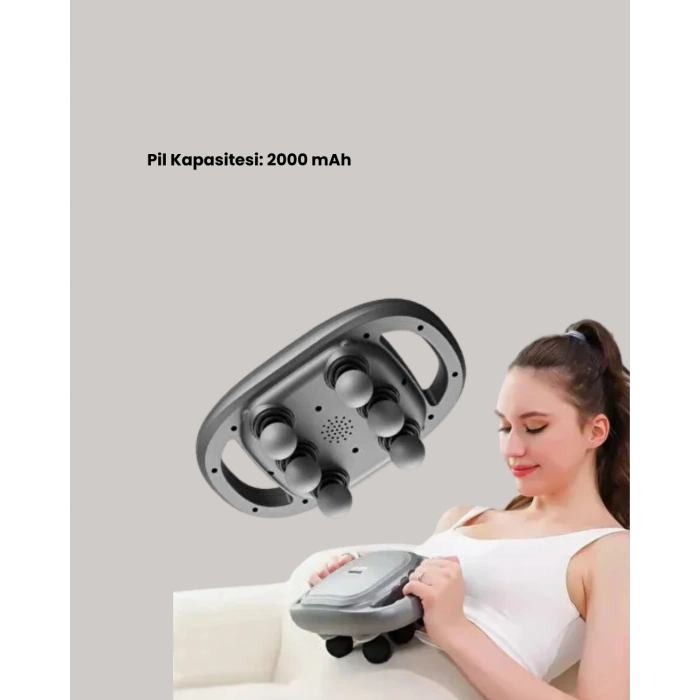 Profesyonel 6 Başlıklı Şarjlı Masaj Tabancası 2000 Mah Güçlü Performans
