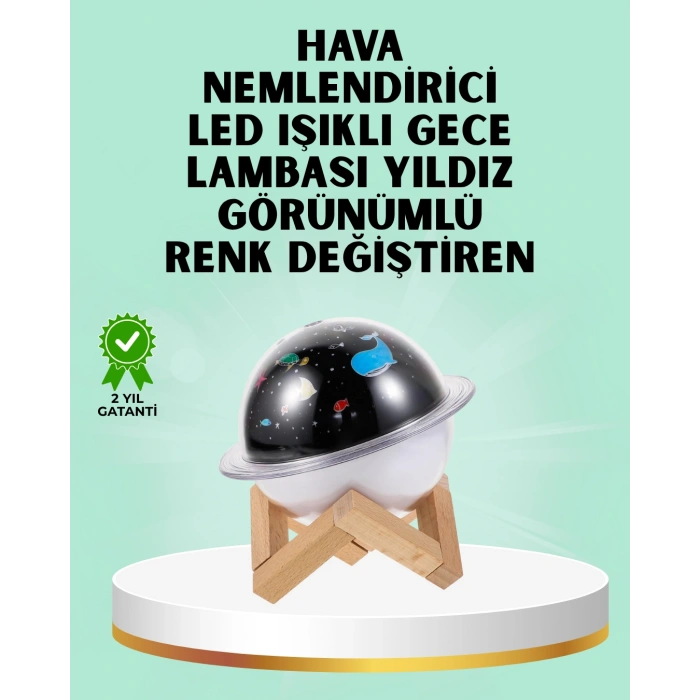 Projektör ışığı bulunan USB bağlantılı mini aromaterapi destekli hava nemlendirici