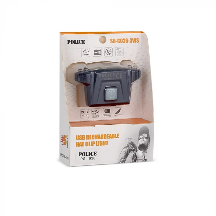 PS-1930 USB Şarjlı COB Led Şapka Feneri