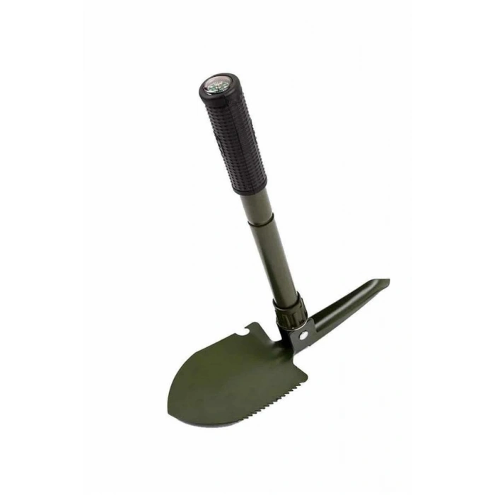 Pusulalı Katlanabilen Portatif Çantalı Mini Kazma Kürek Seti