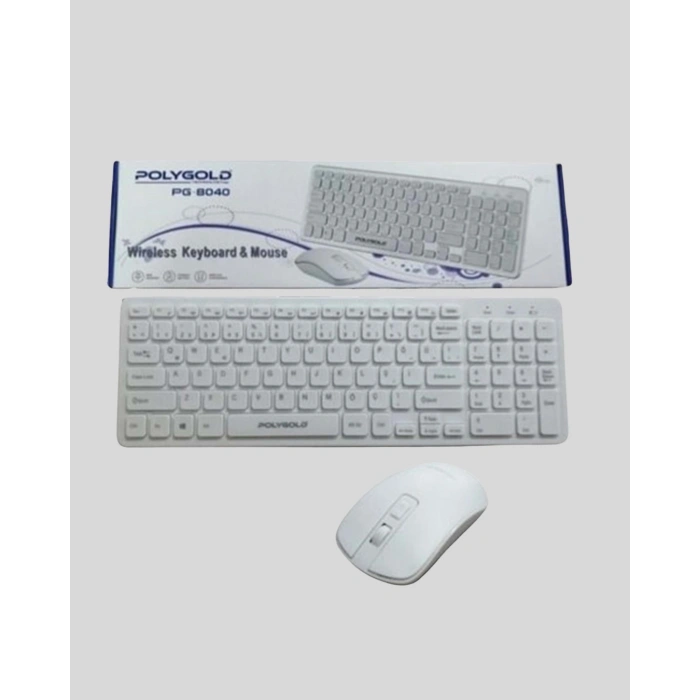 Q Klavye Beyaz Klavye Ve Mouse Seti Kablosuz Usb Girişli