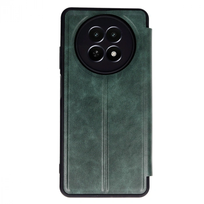 Realme 12 5g Kılıf Flip Cover - Koyu Yeşil