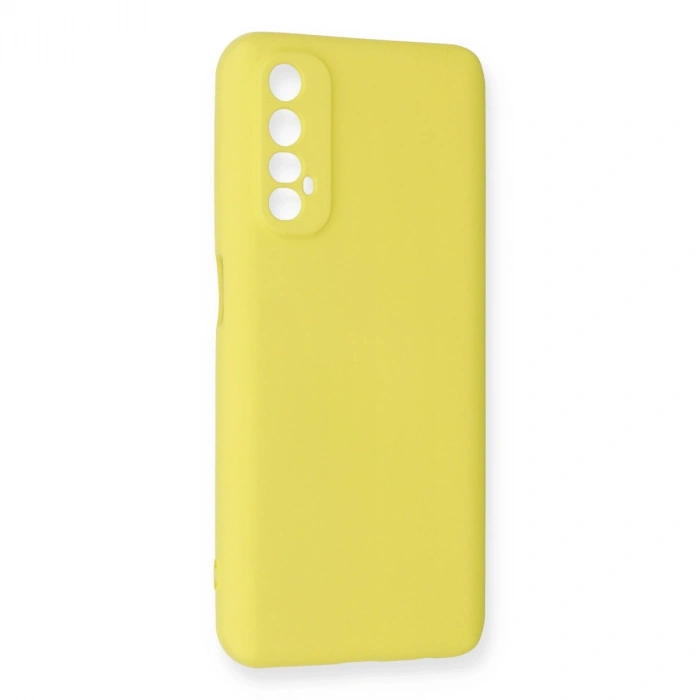 Realme 7 Kılıf Nano İçi Kadife Silikon - Sarı