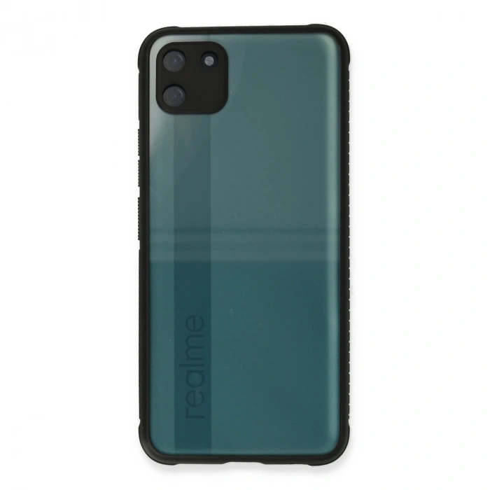Realme C11 Kılıf Miami Şeffaf Silikon - Siyah