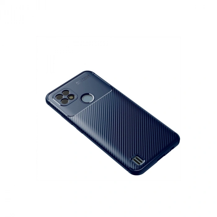 Realme C21 Kılıf Auto Focus Karbon Kapak - Lacivert