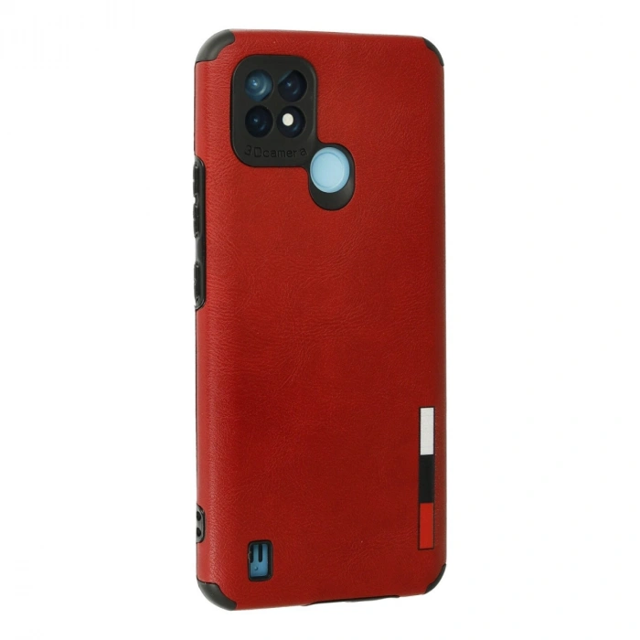 Realme C21 Kılıf Loop Deri Silikon - Kırmızı