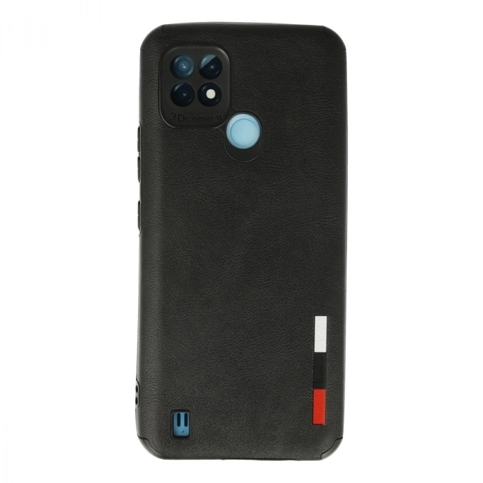 Realme C21 Kılıf Loop Deri Silikon - Siyah