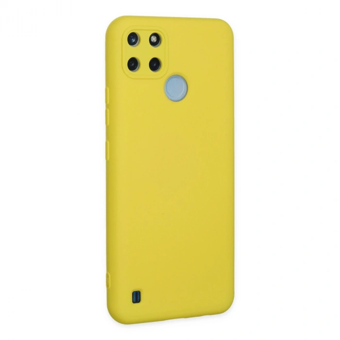 Realme C25y Kılıf Nano İçi Kadife Silikon - Sarı