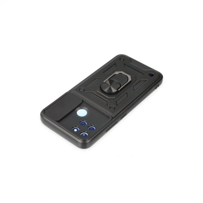 Realme C25y Kılıf Pars Lens Yüzüklü Silikon - Siyah