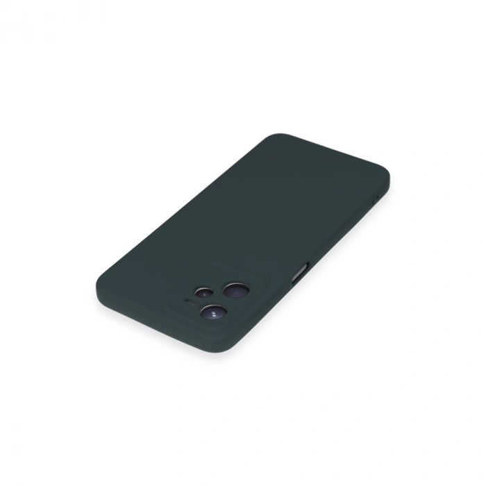 Realme C35 Kılıf Nano İçi Kadife Silikon - Koyu Yeşil