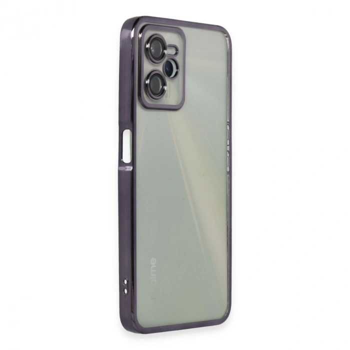 Realme C35 Kılıf Razer Lensli Silikon - Mor