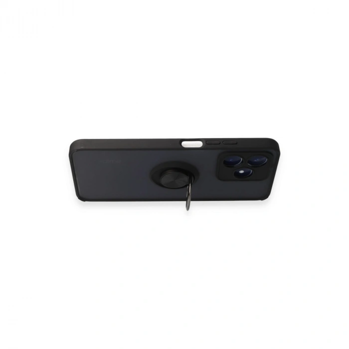 Realme C53 Kılıf Montreal Yüzüklü Silikon Kapak - Siyah