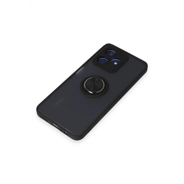 Realme C53 Kılıf Montreal Yüzüklü Silikon Kapak - Siyah