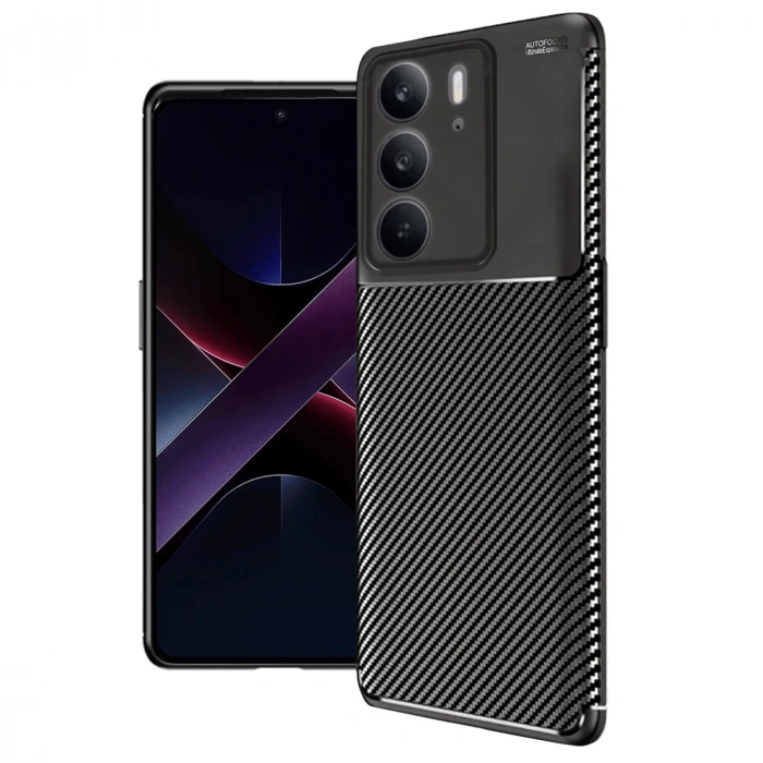 Realme C75 4g Auto Focus Karbon Kapak - Siyah
