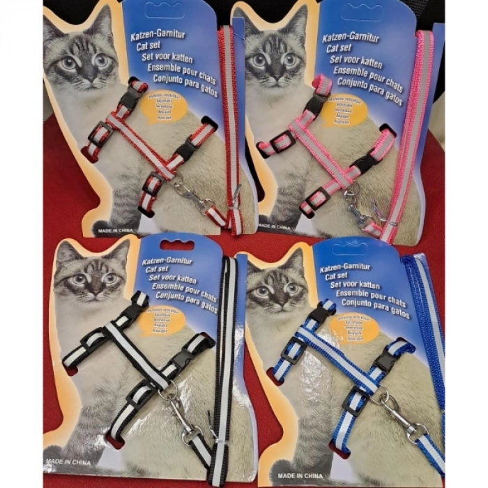 Reflektörlü Kedi Gezdirme Tasması