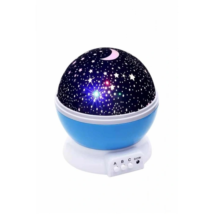 Renkli Yıldızlı Gökyüzü Projeksiyon Gece Lambası Pilli ve USB Kablolu