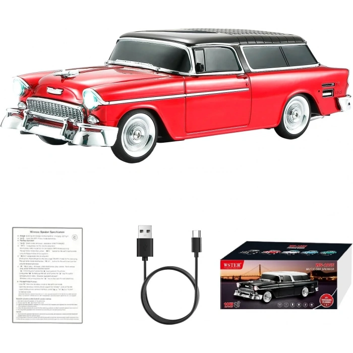 Retro Klasik Araba Bluetooth Hoparlör Kablosuz HD Ses FM Radyo YG-1955 (5324)
