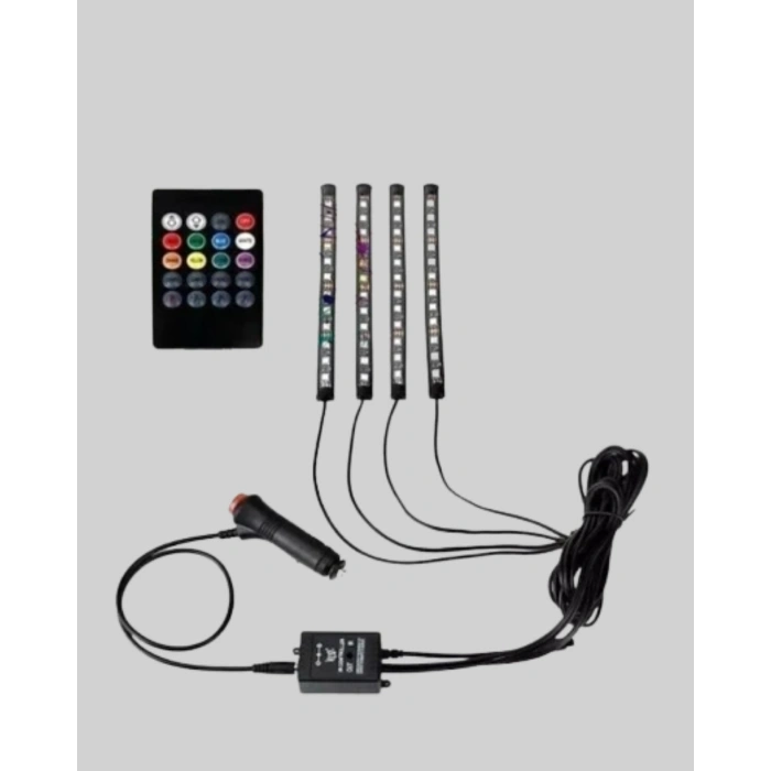 RGB Geçişli 4 Parça Araç İçi Aydınlatma
