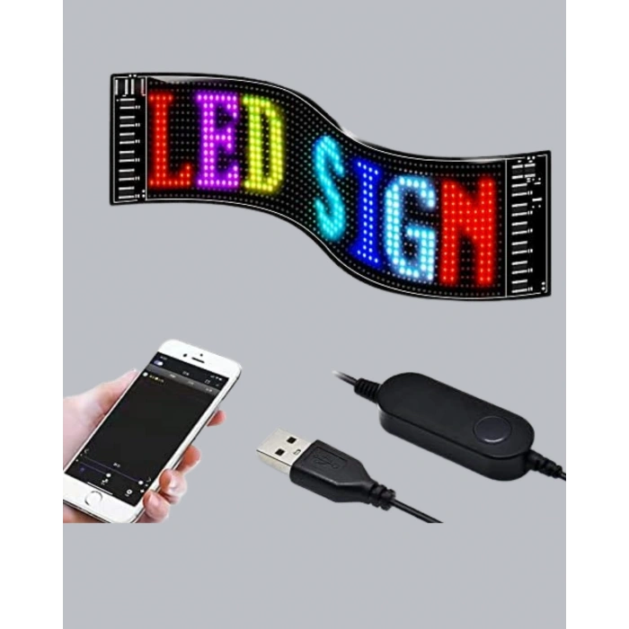 RGB LED Panel – USB Güç Girişli, GIF ve Yazı Gösterimli Akıllı Ekran