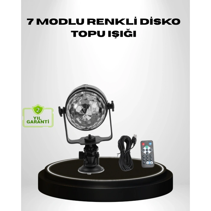 Ritme Duyarlı LED Disko Topu – Renkli Işık Gösterili Parti Lambası