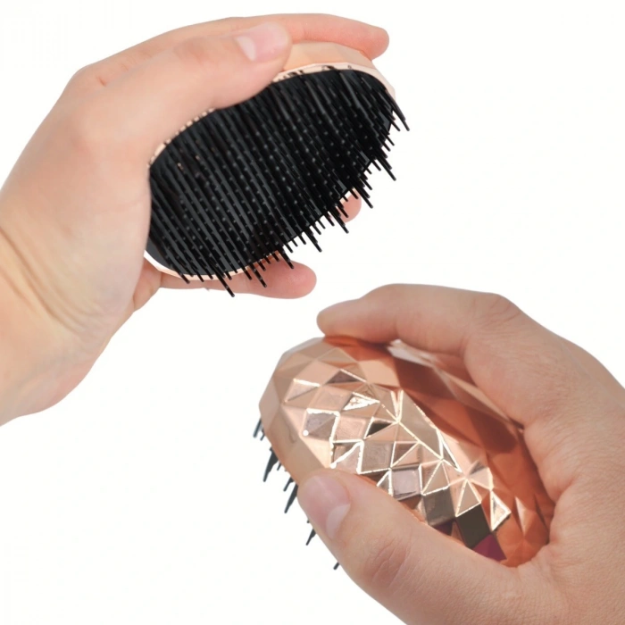 Rose Gold Saç Düzleştirici Tarak Geniş Aralıklı Her Saç Tipine Uygun Fırçalı Saç Düzleştirici (5324)