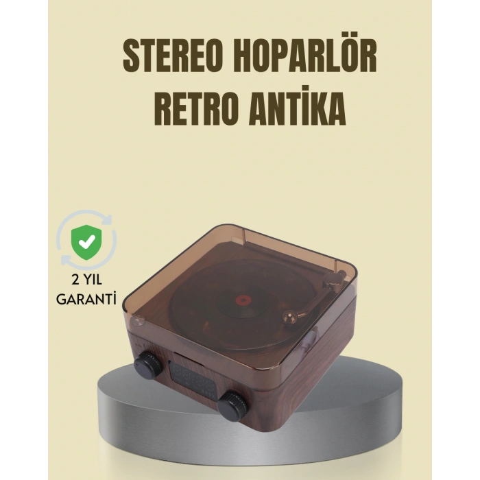 Saatli Gece Işıklı Hoparlör – Modern ve Vintage Tasarım