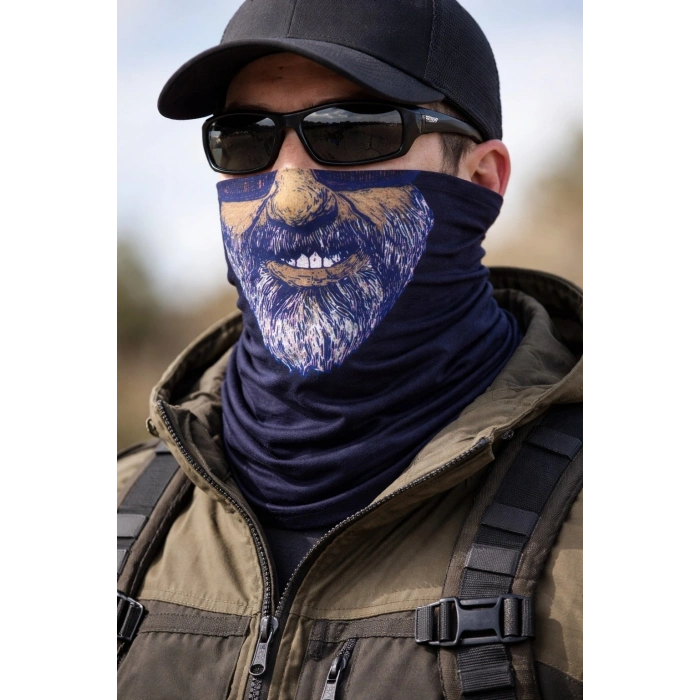 Sakallı Yüz Desenli Baf Buff – Çok Amaçlı Boyunluk & Maske 1 No