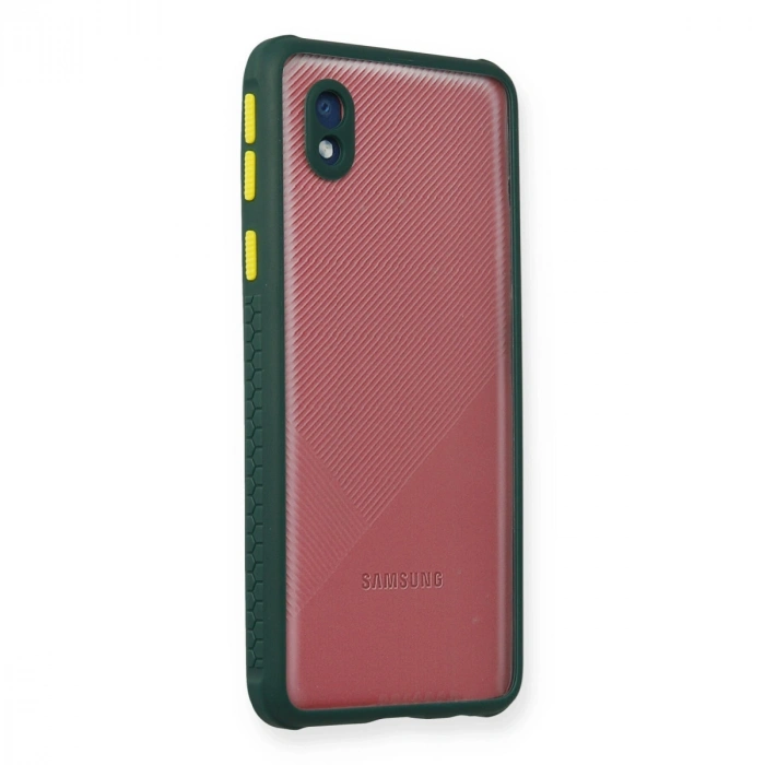 Samsung Galaxy A01 Core Kılıf Miami Şeffaf Silikon - Koyu Yeşil