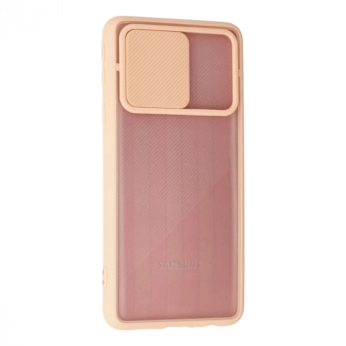 Samsung Galaxy A01 Core Kılıf Palm Buzlu Kamera Sürgülü Silikon - Pembe